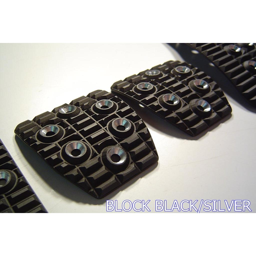 1984-1996 Corvette C4 Billet Racing Pedals - Manual - Block - Black/Silver
