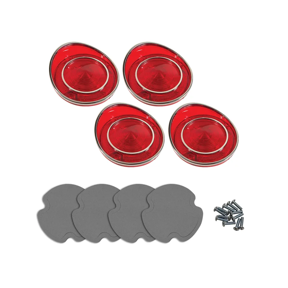 1968 Corvette C3 Tail Light Lens Kit W/Gaskets & Screws - 4Pc