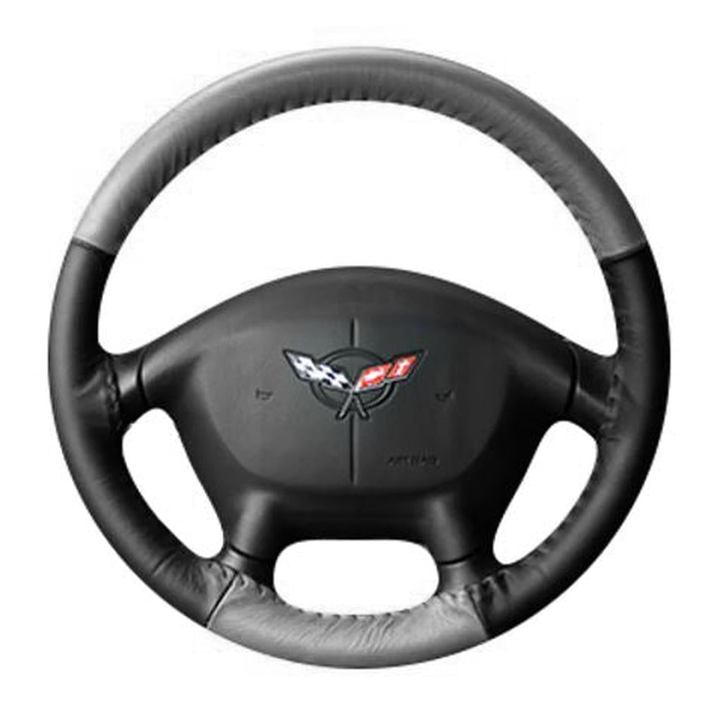 C4 1994-1996 Corvette Leather Steering Wheel Cover - Gray/Black