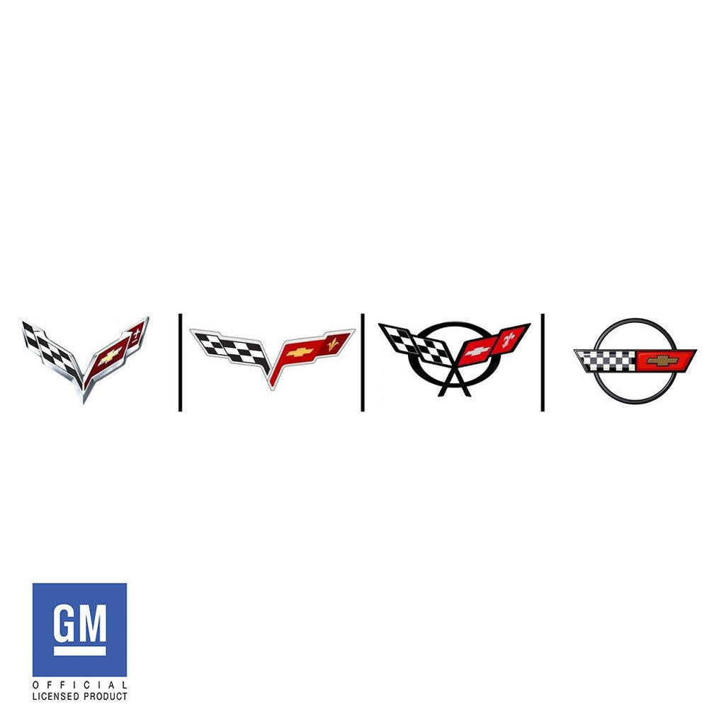 1984-1996 Corvette C4 Aftermarket Wheel Center Cap Vinyl Decals - 4 piece Set - Cross Flag