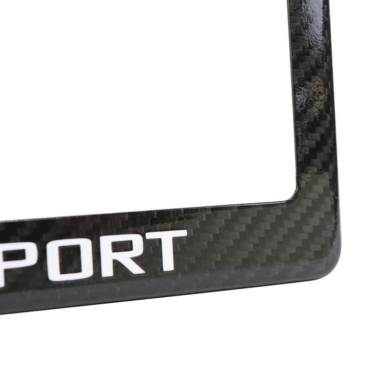 1996 Corvette C4 License Plate Frame - Carbon Fiber W/Red & White Grand Sport Logo