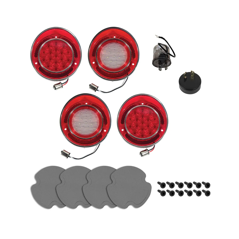 1970-1973 Corvette C3 LED Tail Light & Back-Up Kit W/Gaskets/Screws - 4Pc