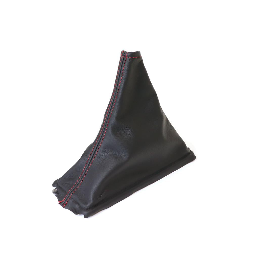 1989-1996 Corvette C4 Leather Shift Boot - Black W/Red Stitching - Manual Transmission