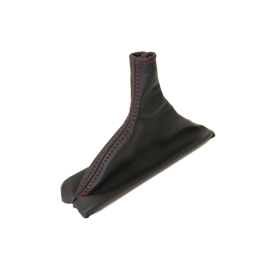 1990-1996 Corvette C4 Leather Shift Boot - Black W/Red Stitching - Automatic Transmission
