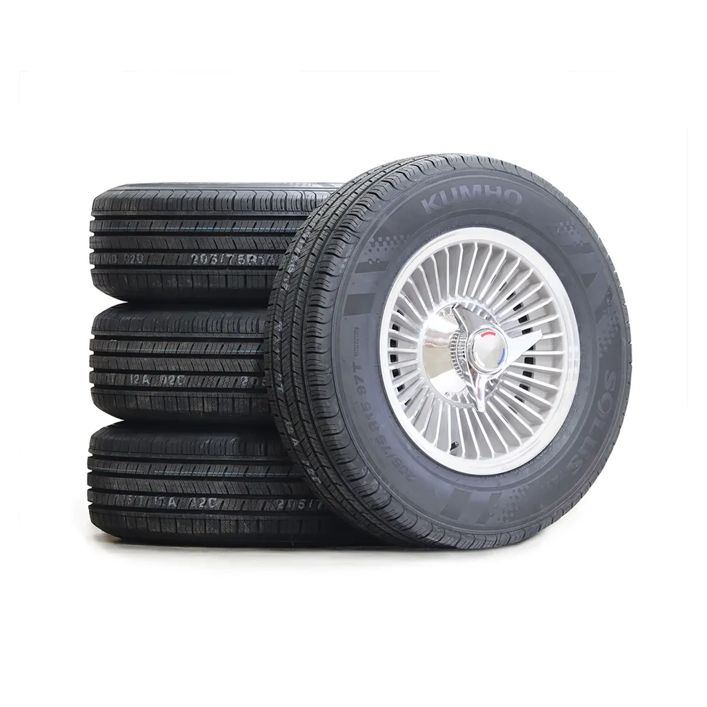 C2 1963-1964 Corvette Direct-Bolt Knockoff Wheel & Tire Package - Radial A/S