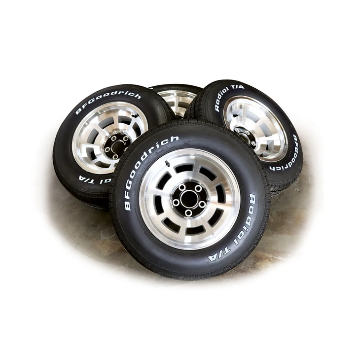 C3 1976-1979 Corvette Reproduction YJ8 Aluminum Wheel Set W/BFG Radial T/A 225/70R15 Tires