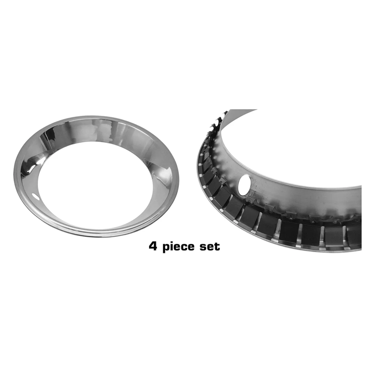 C3 1968 Corvette Trim Rings - Stainless Steel - 4Pc Set - 7" Rim