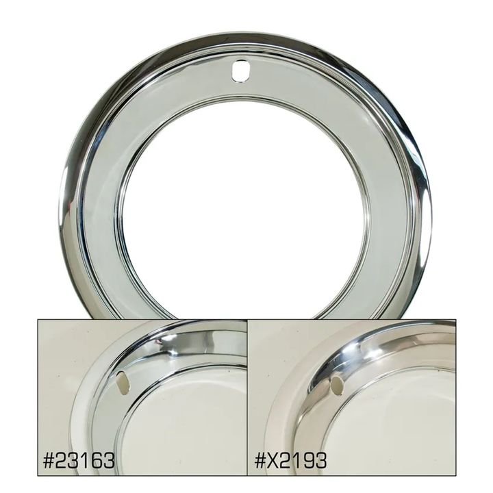 1969-1982 Corvette C3 Chrome Plated SS Trim Ring Set - 4Pc - For 8" Wide Rallye Wheels