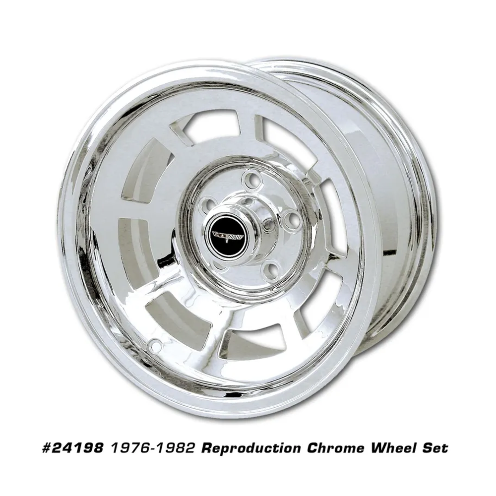 1976-1982 Corvette C3 YJ8 Chrome Plated Aluminum Wheel Set W/Hardware