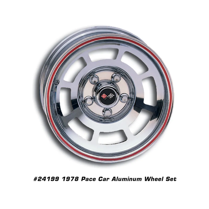 1978 Corvette C3 Reproduction YJ8 Pace Car Aluminum Wheel Set W/Hardware