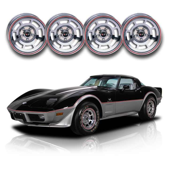 1978 Corvette C3 Reproduction YJ8 Pace Car Aluminum Wheel Set W/Hardware