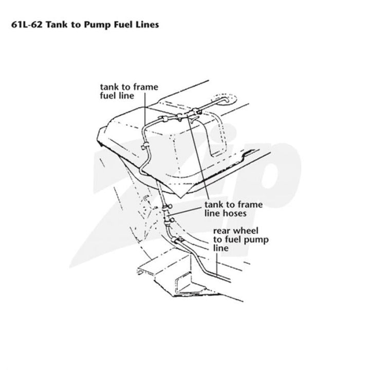 1961-1962 Corvette C1 Gas Line, Tank Top Line