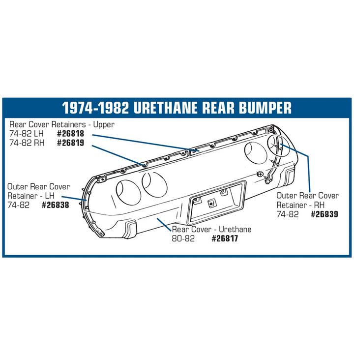 1974-1982 Corvette C3 Rear Bumper Retainer - Upper