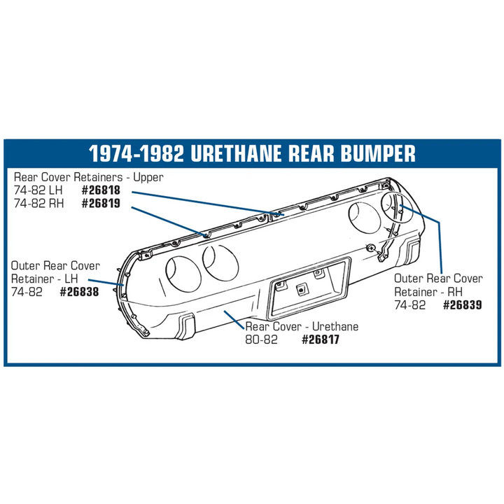 1974-1982 Corvette C3 Rear Bumper Retainer - Outer