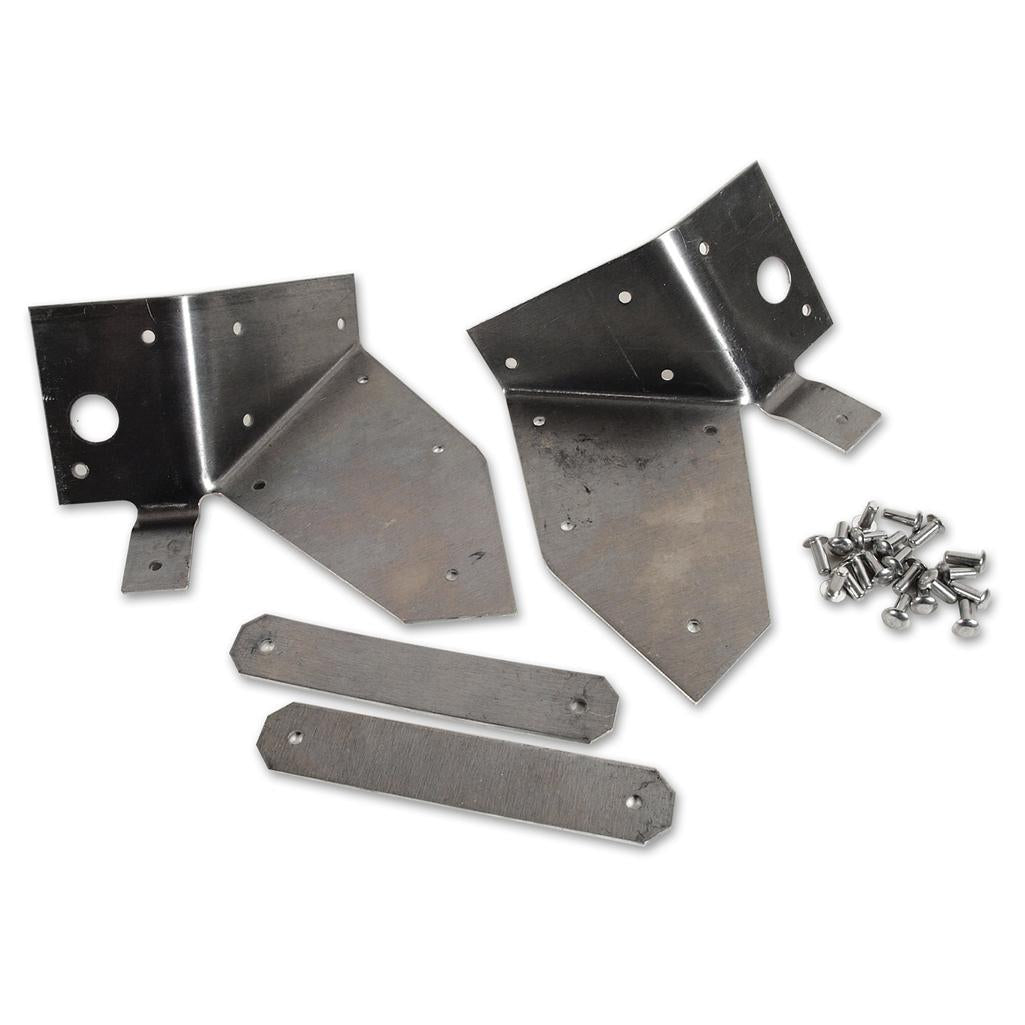1956-1958 Corvette C1 Body Mount Reinforcements, Front W/Strap Aluminum