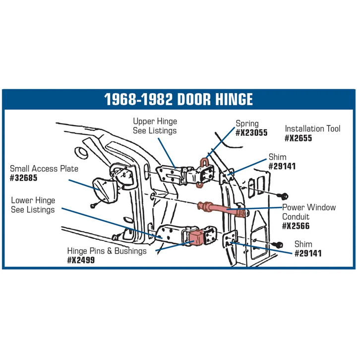 C3 1968-1982 Corvette Door Hinge Shim - .060" Thick