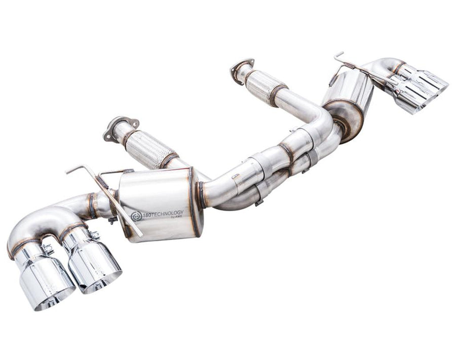 AWE Tuning Touring Edition Exhaust for Chevrolet Corvette C8 with Quad Chrome Silver Tips