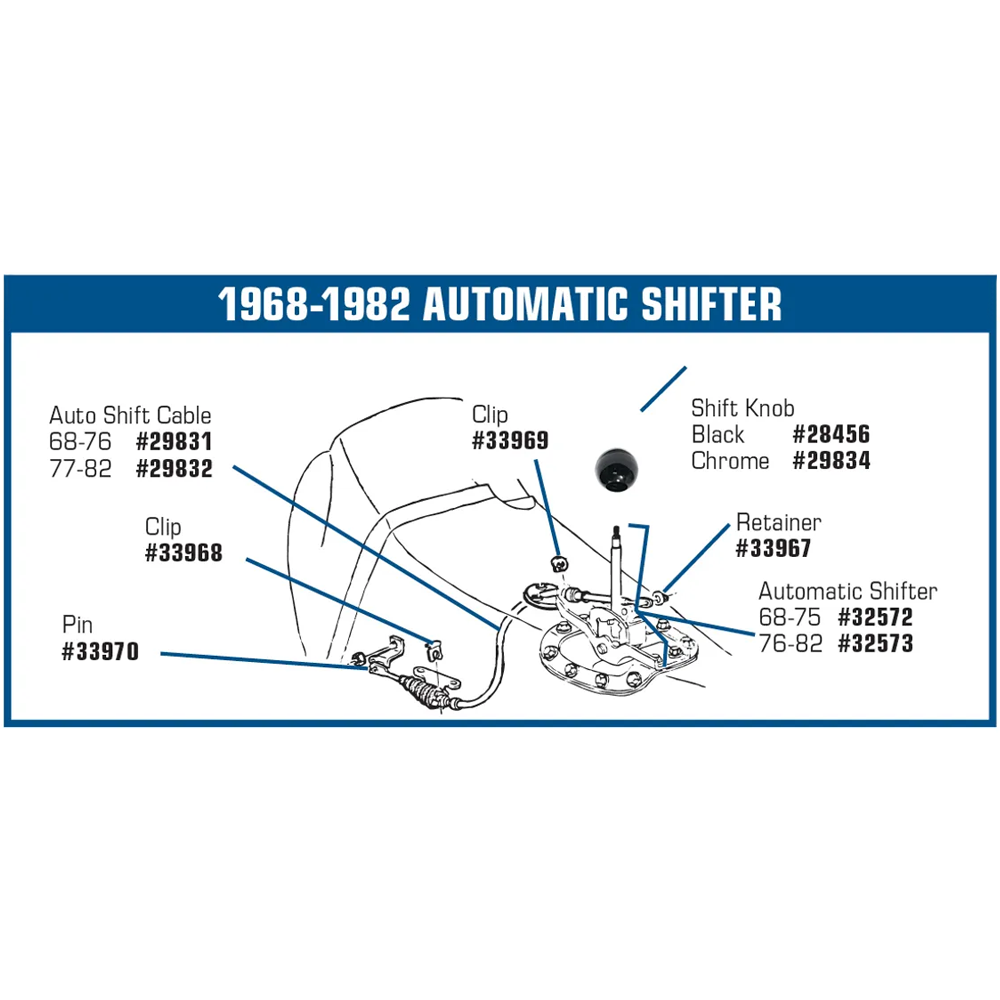 1968-1976 Corvette C3 Automatic Shift Control Cable