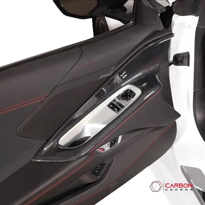 C8 Corvette 2020+ Real Carbon Fiber Window Switch Outer Trim Panel Frame Cover