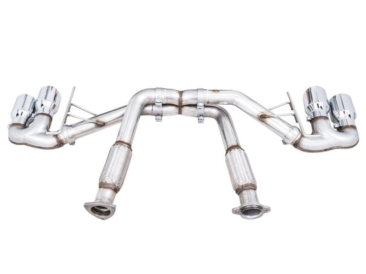 AWE Tuning 2020-2025 Chevrolet Corvette C8 Track Edition Exhaust with Quad Chrome Silver Tips