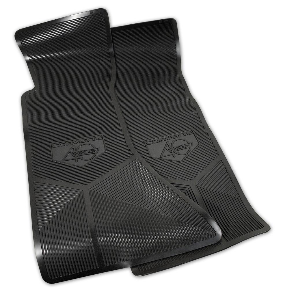 1993 Corvette C4 Mats, Black Corvette 40th Anniversary