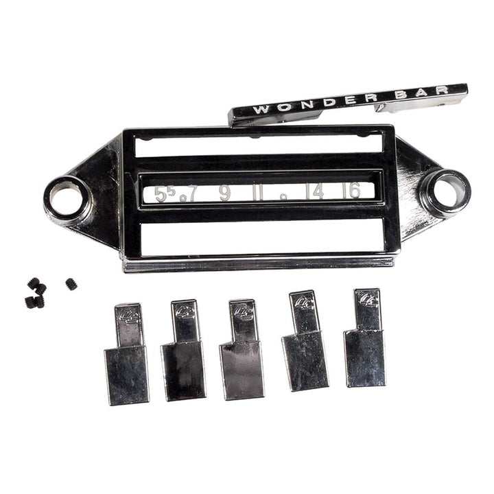C1 1958-1960 Corvette Radio Face Kit, Wonderbar - White