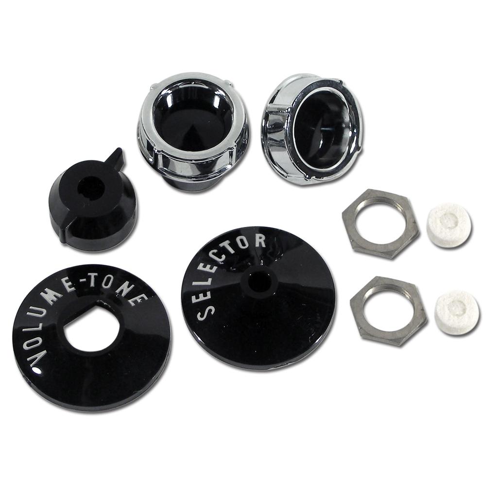 1958 Corvette C1 Radio Knob & Backplate Set
