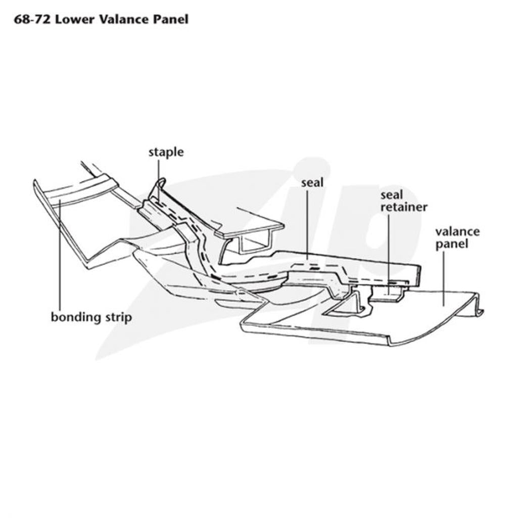 1968-1972 Corvette C3 Lower Valance Panel Seal
