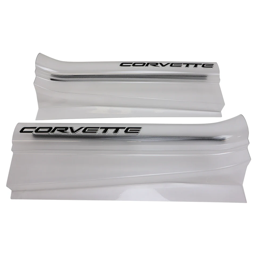 C5 Corvette - Clear Door Sill Ease/Protector With Embossed Letters-1997-2004