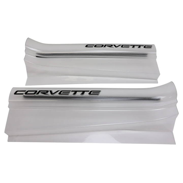 C5 Corvette - Clear Door Sill Ease/Protector With Embossed Letters-1997-2004