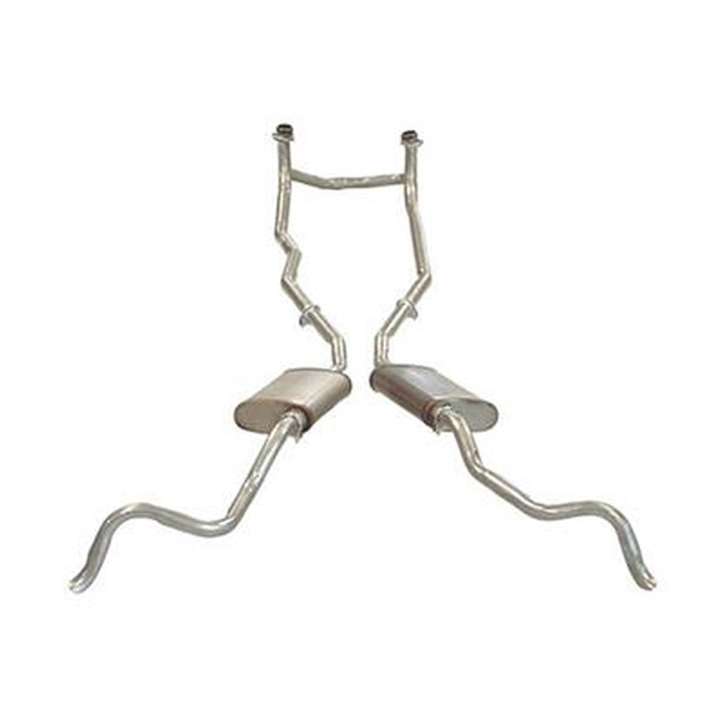 1962 Corvette C1 Exhaust System - High Horsepower W/Crossover-2.5" Col/Oval Mufflers