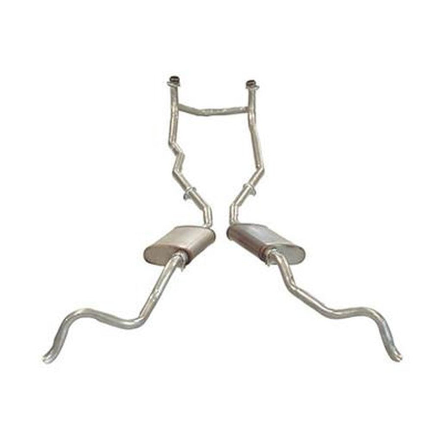 1962 Corvette C1 Exhaust System - High Horsepower W/Crossover-2.5" Col/Oval Mufflers