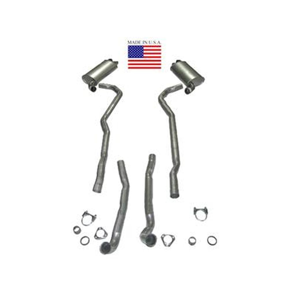 1968 Corvette C3 Exhaust System - 427 4-Speed 2.5 Inch W/Separate Secondary Pipe & Mufflers