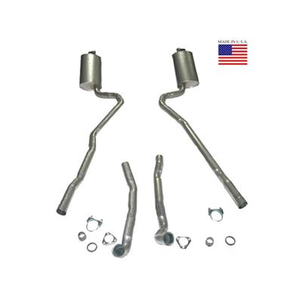 1968 Corvette C3 Exhaust System - 427 Automatic 2.5 Inch W/Welded Secondary Pipe & Mufflers