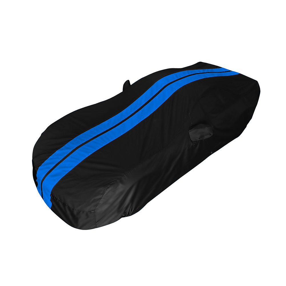 Corvette Ultraguard Plus Car Cover - Indoor/Outdoor Protection - Black W/ Blue Stripes : 1997-2004 C5, Z06