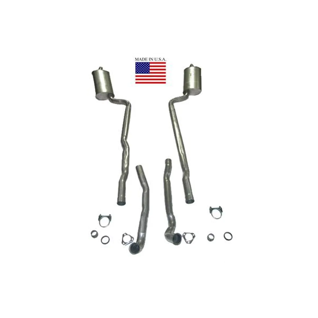 Corvette Exhaust System. 2.5 Inch 396/427 4 Speed -Welded Pipe & Muffler: 1965-1967