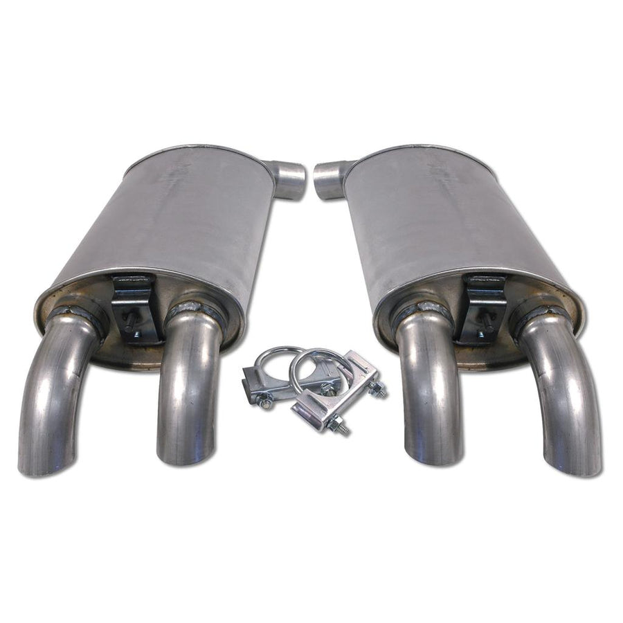 1984 Corvette C4 Mufflers, Aluminized W/Tips