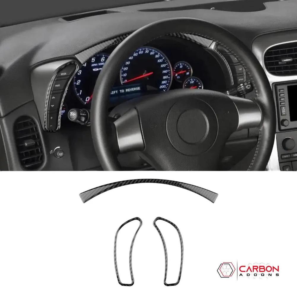 [3pcs] Real Carbon Fiber Gauge Cluster Surround Trim Overlay | C6 2005-2013 Corvette