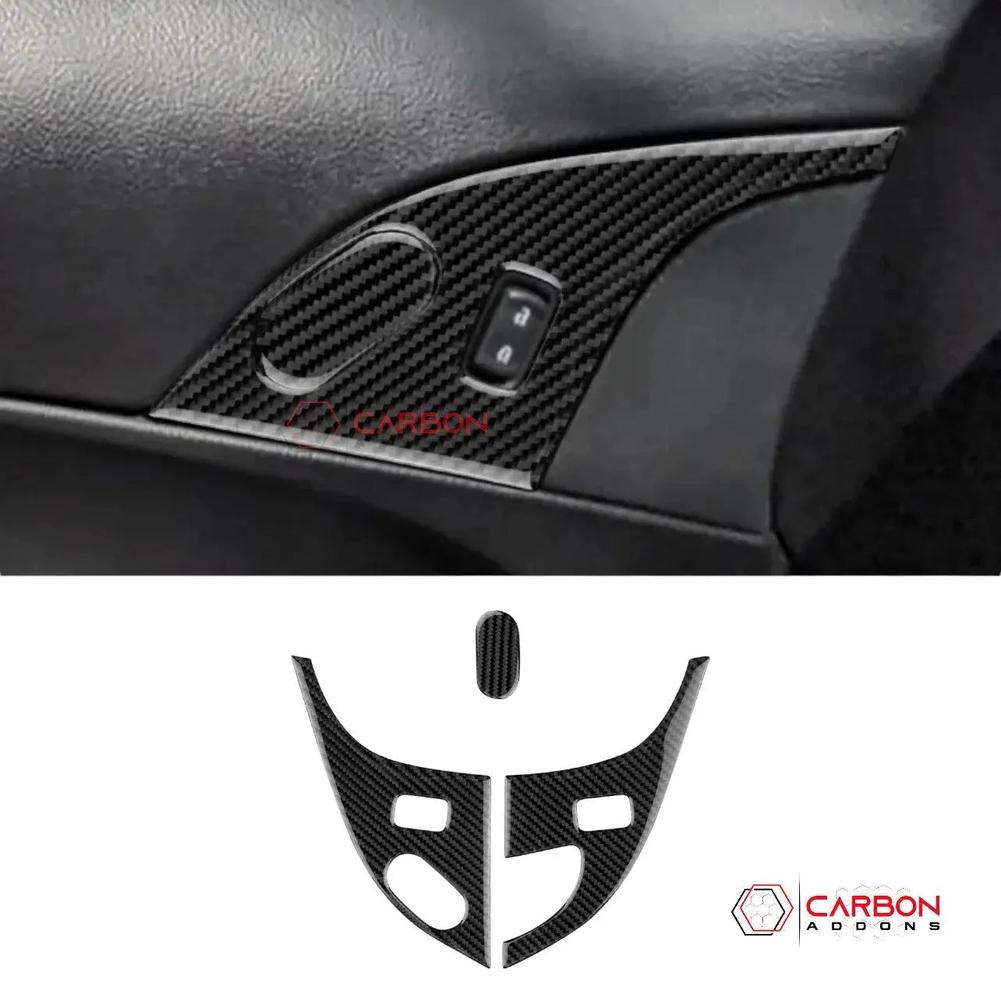 [3pcs Set] Real Carbon Fiber Door Lock Panel Switch Frame Overlay | C6 2005-2013 Corvette