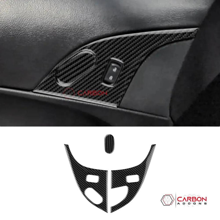 [3pcs Set] Real Carbon Fiber Door Lock Panel Switch Frame Overlay | C6 2005-2013 Corvette