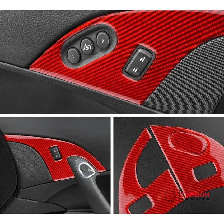 [3pcs Set] Real Carbon Fiber Door Lock Panel Switch Frame Overlay | C6 2005-2013 Corvette