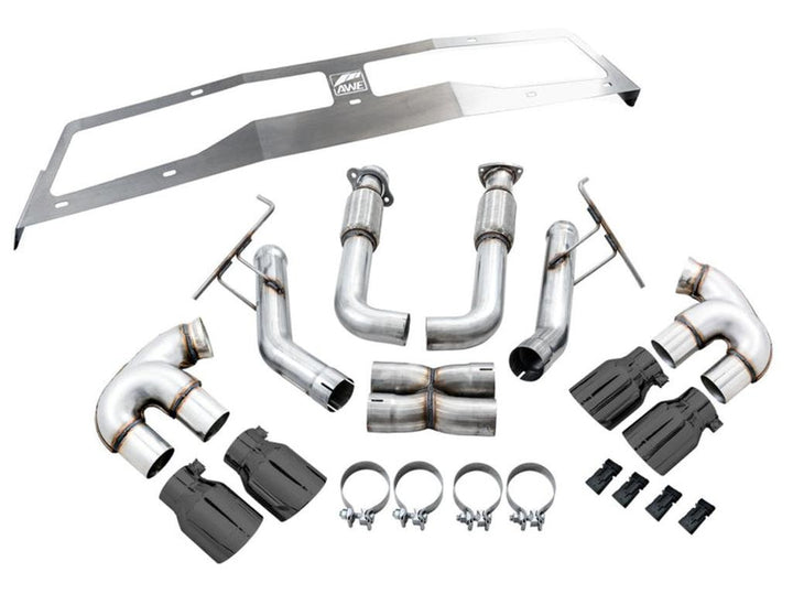 AWE Tuning 2020-2025 Chevrolet Corvette C8 Track Edition Exhaust with Diamond Black Tips