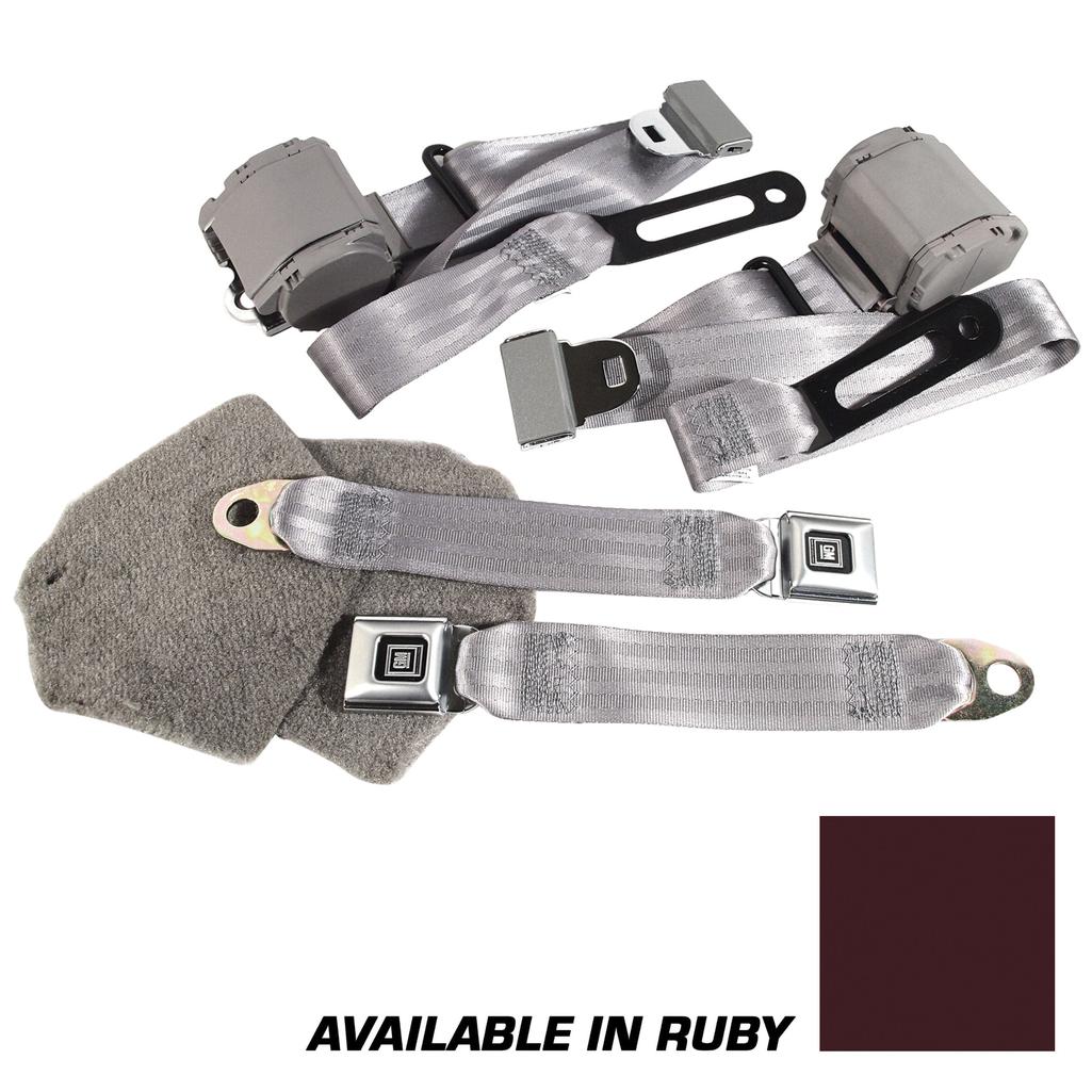 1993 Corvette C4 Ruby Lap & Shoulder Seat Belts - Single Retractor - Ruby Red
