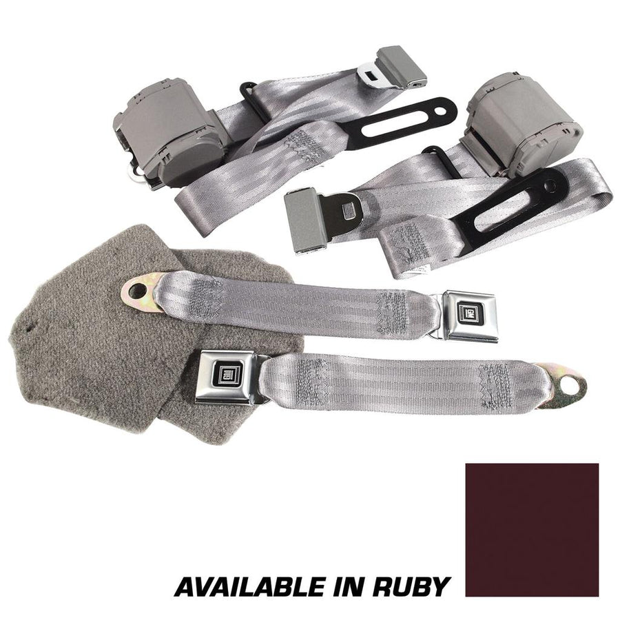 1993 Corvette C4 Ruby Lap & Shoulder Seat Belts - Single Retractor - Ruby Red