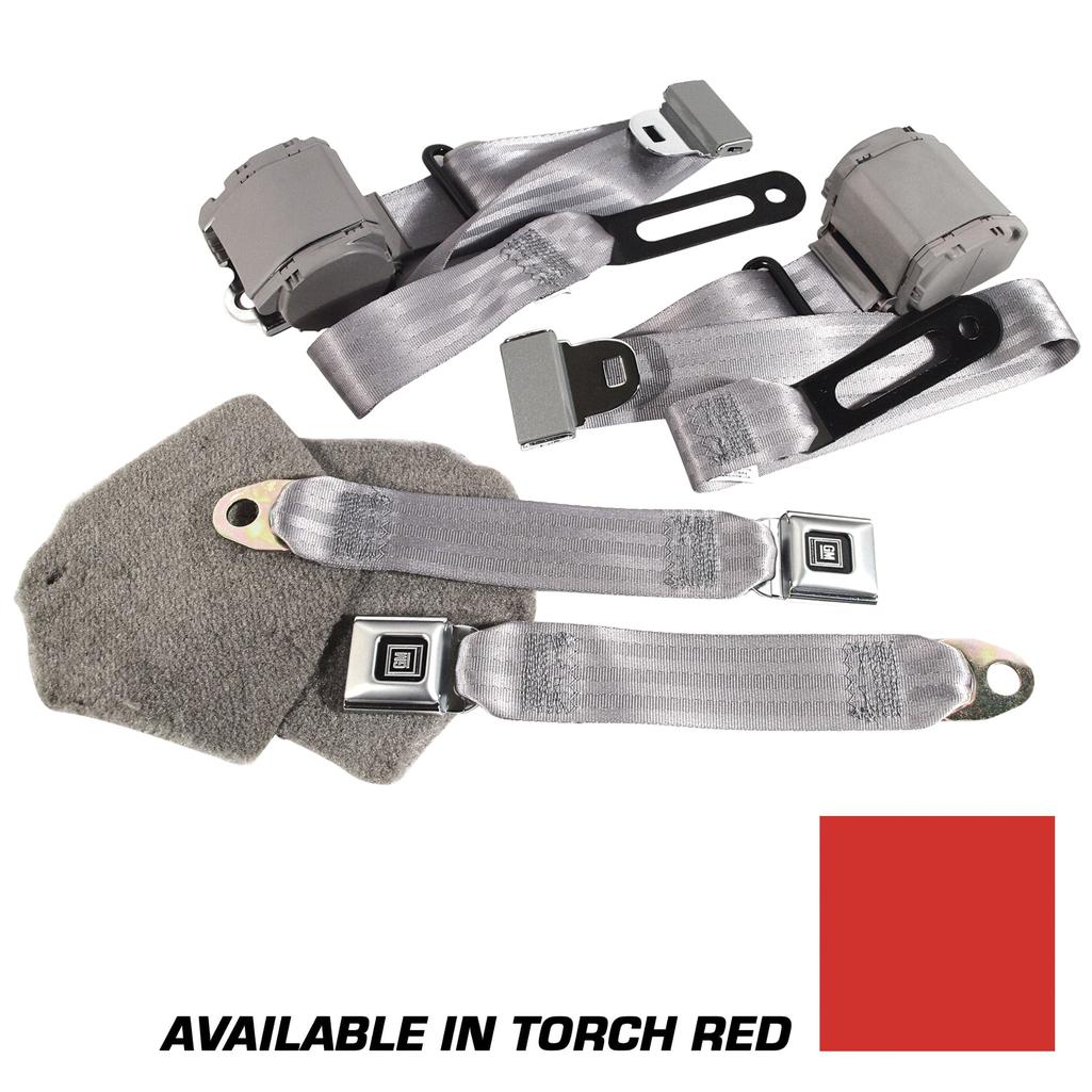 1993-1996 Corvette C4 Torch Red Lap & Shoulder Seat Belts - Single Retractor