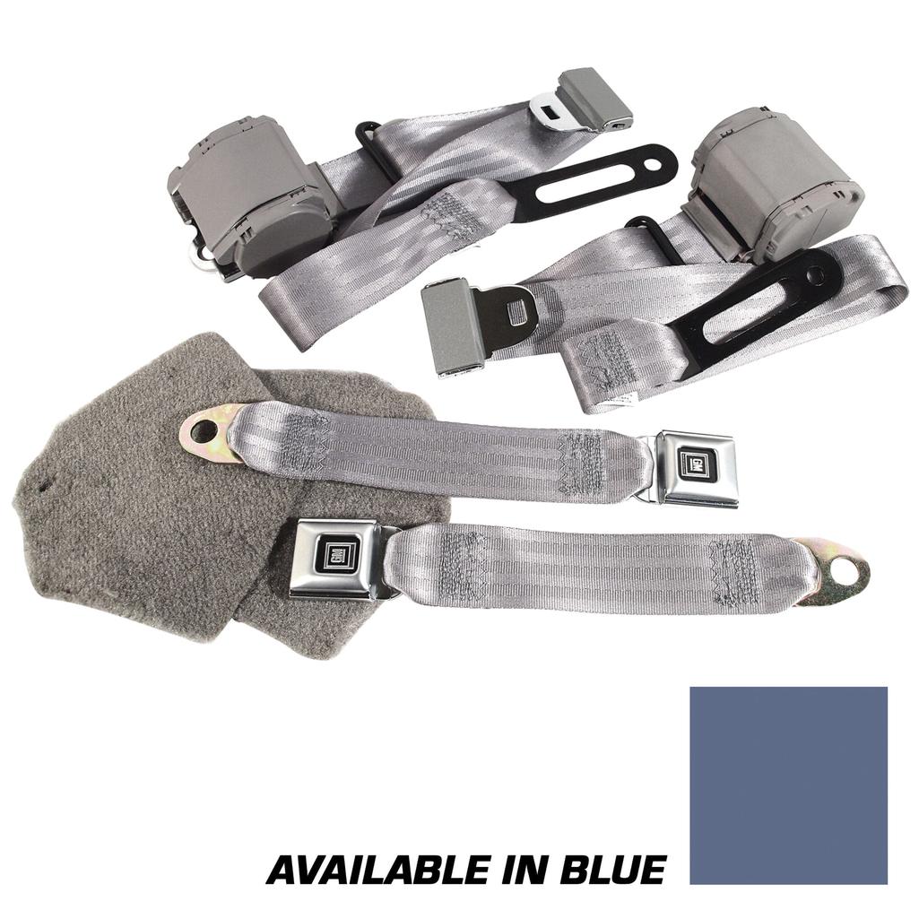 1990-1991 Corvette C4 Blue Lap & Shoulder Seat Belts - Single Retractor