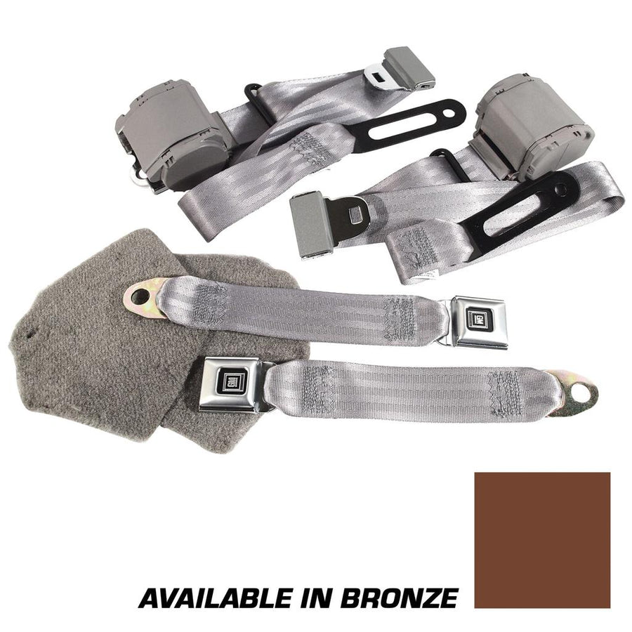 1986-1987 Corvette C4 Bronze Lap & Shoulder Seat Belts - Single Retractor