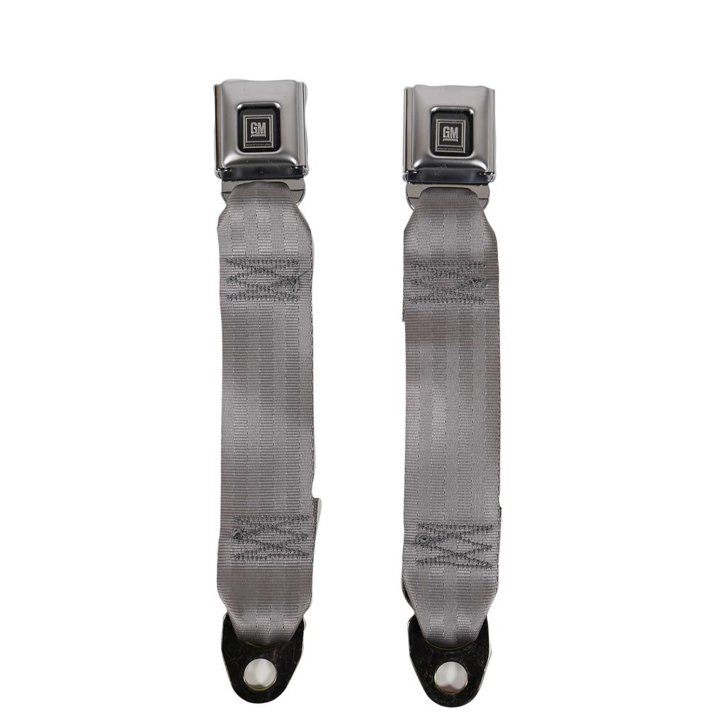 1986-1987 Corvette C4 Silver Lap & Shoulder Seat Belts - Single Retractor - Gray