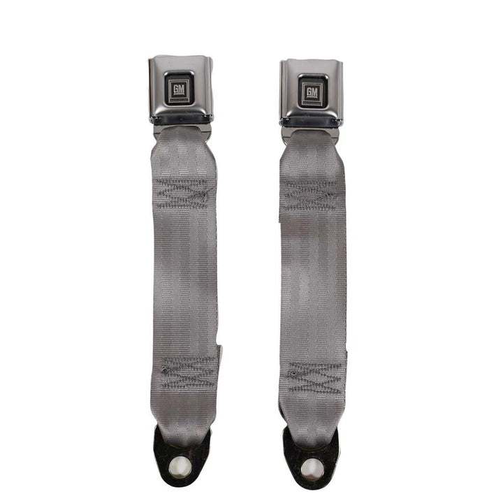 1986-1987 Corvette C4 Silver Lap & Shoulder Seat Belts - Single Retractor - Gray