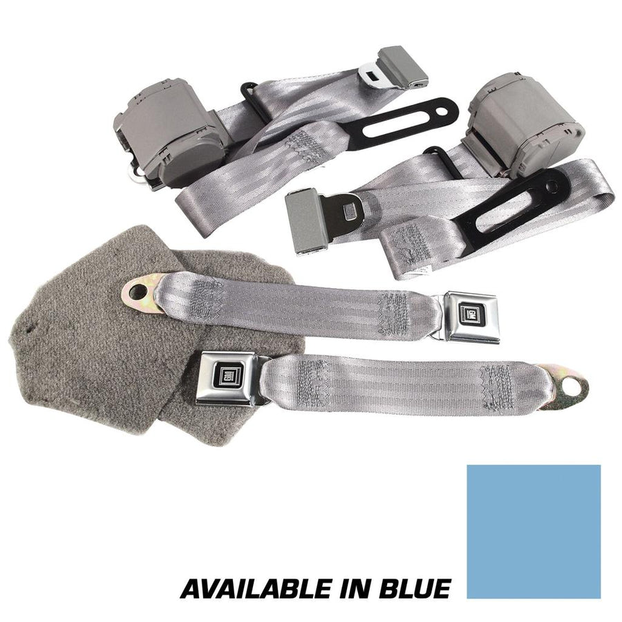 1986-1989 Corvette C4 Blue Lap & Shoulder Seat Belts - Single Retractor